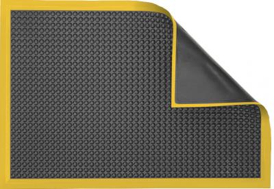 Antistatic Anti-Fatigue Floor Mat with 5 cm Yellow Bevel | AB Classic | Anthracite | 60 x 90 cm